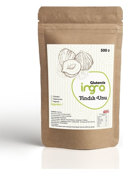 Glutensiz Fındık Unu (Beyaz) 500 g