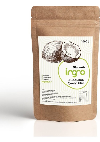 Glutensiz Hindistan Cevizi (İnce) 1000 g
