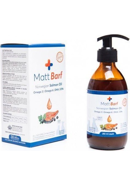 Matt Barf Salmon Oil Kedi Köpekler Için Balık Yağı 100 ml