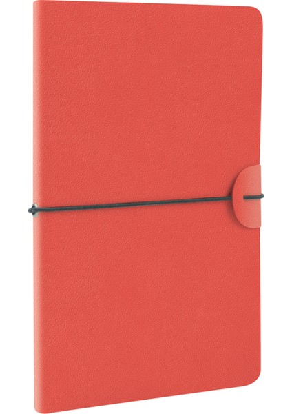 Keepnotes Iplik Dikiş 120 Yaprak Deri Sert Kapak Çizgili Defter 13 x 21 cm Kırmızı