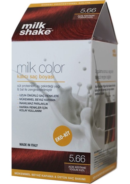 Milk_shake Milk Color Eko-Kit Saç Boyası Açık Kestane Yoğun Kızıl 5.66