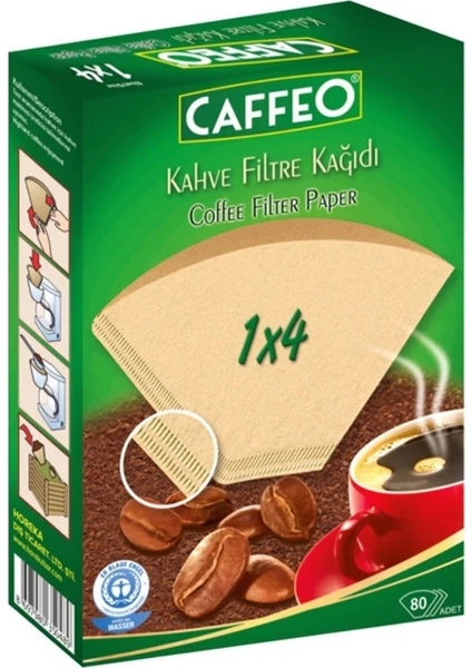 1 x 4 Caffeo Kahve Filtre Kağıdı 80'li