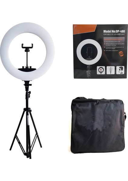 18'' 480 Ring Light Sürekli Işık 48 cm Halka Işık Profesyonel Ring Light Kuaför Makyaj