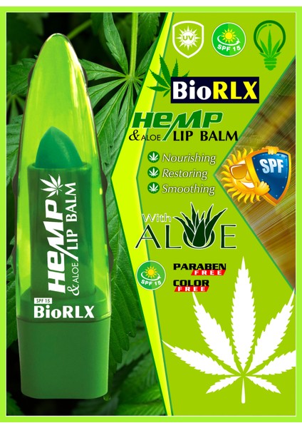Aloe Vera + Hemp Oil + Spf 15(Güneş Koruyucu) Lip Balm Color Free (Renksiz) + Paraben Free (Parabensiz) fırsatları
