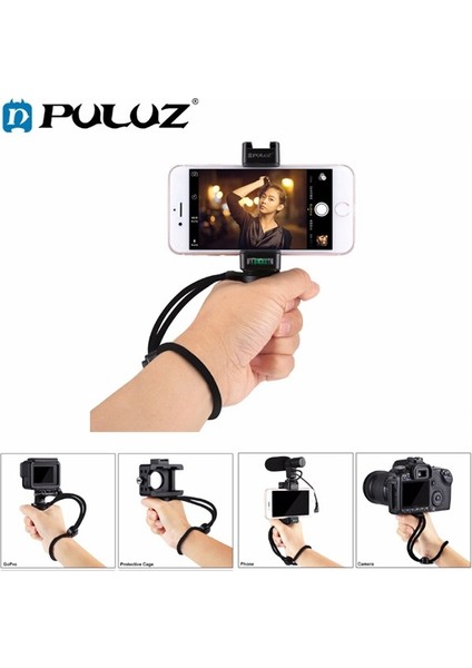 Puluz Video Grip Telefon Elde Tutucu + Bileklik Tripod Adaptörü AL-32359