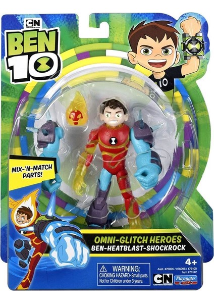 Ben 10 Aksiyon Figürleri - Omni-Glitch Heroes Ben-Heatblast-Shockrock modelleri