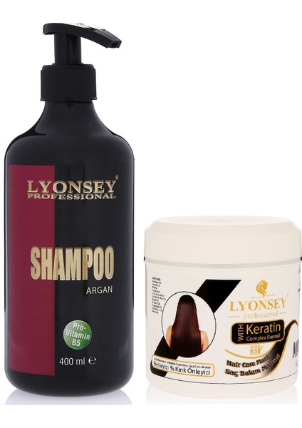 Argan Şampuanı 400 ml + Keratin Komplex Saç Maskesi 500 ml