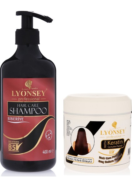 Biberiye Özlü Şampuan 400 ml + Keratin Komplex Saç Maskesi 500 ml