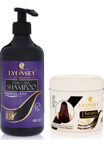 Hindistan Cevizi Özlü Şampuan 400 ml + Keratin Komplex Saç Maskesi 500 ml