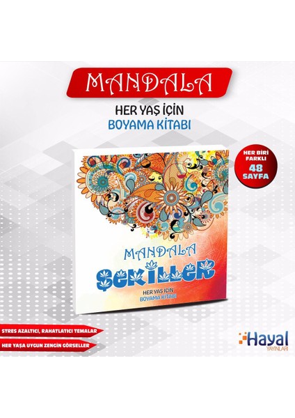 Mandala Şekiller Her Yaş Için Boyama Kitabı