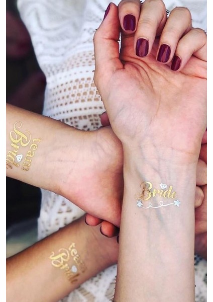 Bride-Gelin Yazılı Geçici Dövme