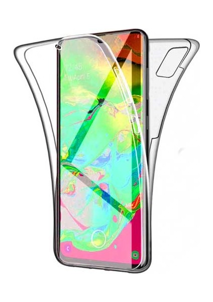 Huawei P40 Pro Kılıf Komple Koruma 360 derece Full Pc + Tpu Şeffaf