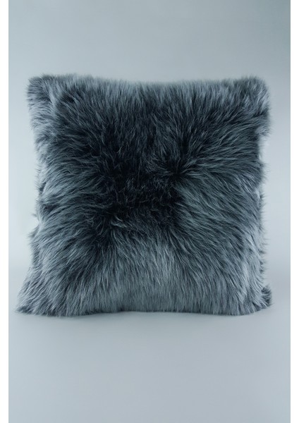 Peluş Kırlent Kılıfı Gri