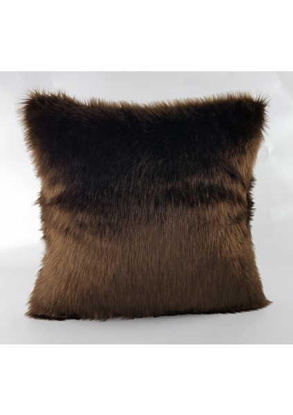 Peluş Kırlent Kılıfı Koyu Kahverengi
