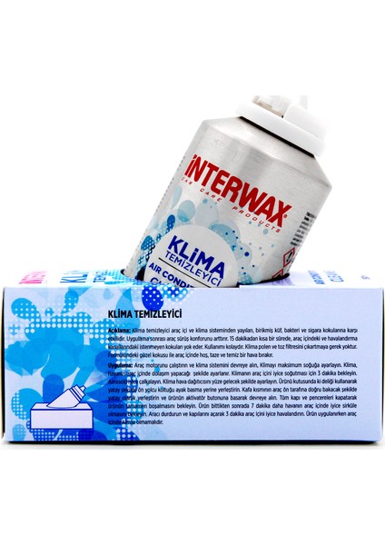 Interwax Klima Temizleyici Klima Bombası Limon Kokulu 150 ml (24 Adet)