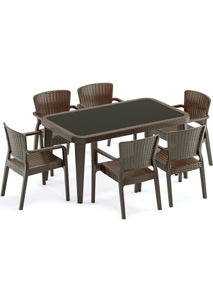 Rattan Plastik Venge Dış Mekan Bahçe Masa Sandalye Takımı