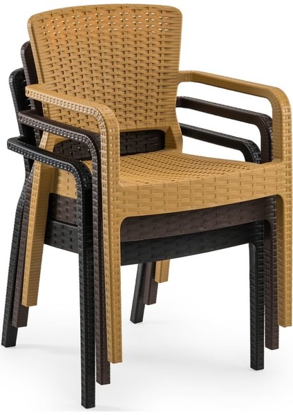 Rattan Plastik Venge Dış Mekan Bahçe Masa Sandalye Takımı