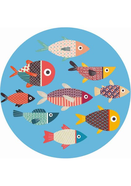 Balık - Fish Sticker - 13158 Renkli 6 x 6 cm