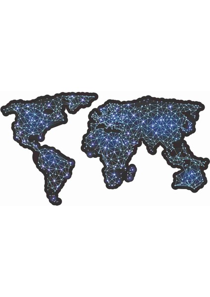 Dünya Haritası Sticker - 18073 Renkli 16 x 30 cm