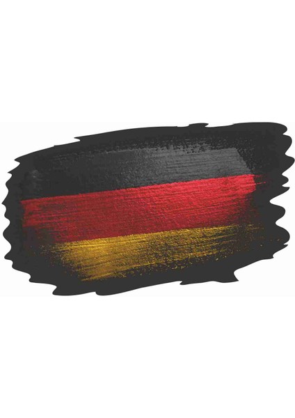 Almanya Bayrağı Sticker - 18079 Renkli 6 x 10 cm