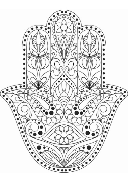 Hamsa Sticker - 20570-1 Beyaz 10 x 8 cm
