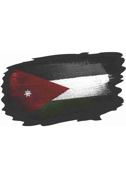 Ürdün Bayrağı Sticker - 18083 Renkli 6 x 10 cm