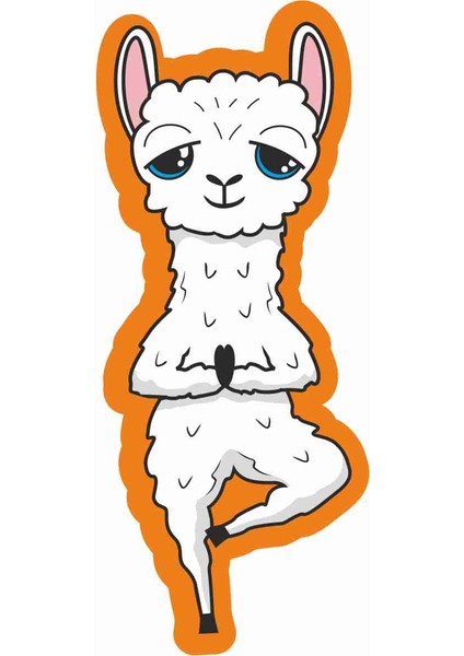 YOGA-NAMASTE-LAMA-LLAMASTE-ALPAKA-ALPACA Sticker - 20574 Renkli 8 x 3 cm