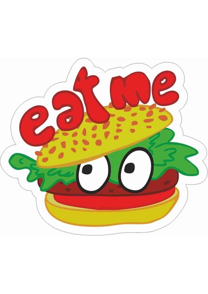 Hamburger - Eat Me Sticker - 20566 Renkli 10 x 12 cm