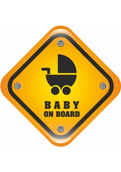 Baby On Board Sticker - 21016 Renkli 10 x 10 cm