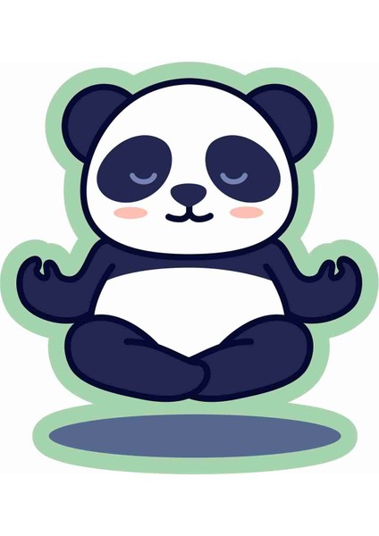Yoga Panda Sticker - 20577 Renkli 12 x 11 cm