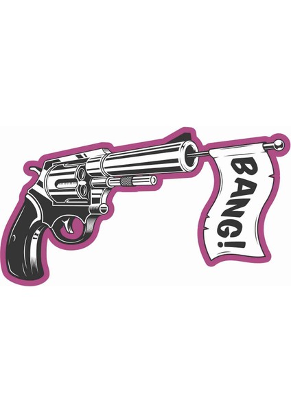 Sticker Atölyesi Tabanca-Gun Bang Sticker - 20578 Renkli 7 Fiyatı