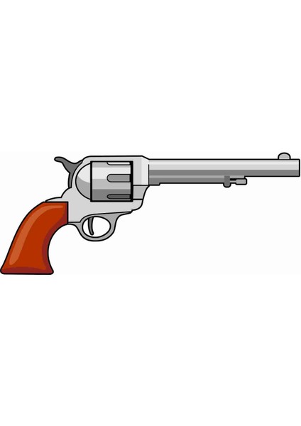 Revolver - Tabanca - Gun Sticker - 20585 Renkli 4 x 10 cm