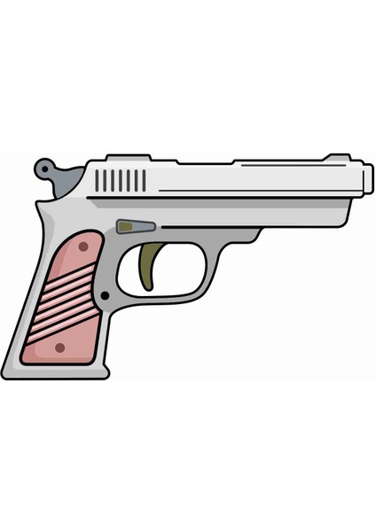 Tabanca-Gun Sticker - 20590 Siyah 7 x 12 cm