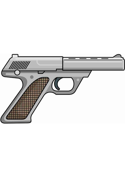 Tabanca-Gun Sticker- 20592 Siyah 6.5 x 12 cm