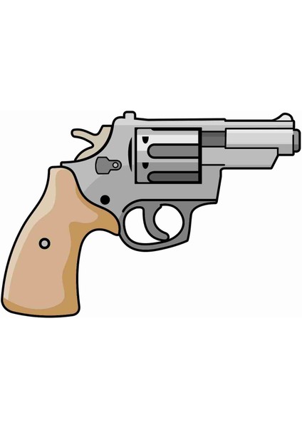 Tabanca-Revolver-Pistol-Gun- Sticker - 20593 Renkli 5.5 x 8 cm