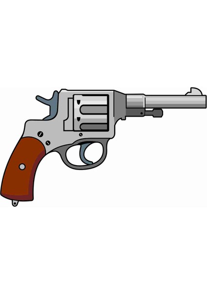Tabanca-Revolver-Pistol-Gun- Sticker - 20594 Renkli 4.5 x 8 cm