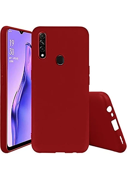 Case 4U Oppo A31 Kılıf Klasik Mat Renkli Yumuşak Premier Silikon Kırmızı