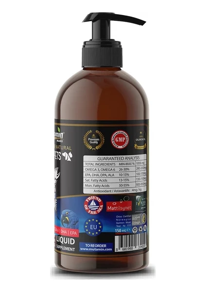 Mutamin Organics Norveç Somon Balık Yağı 150 ml