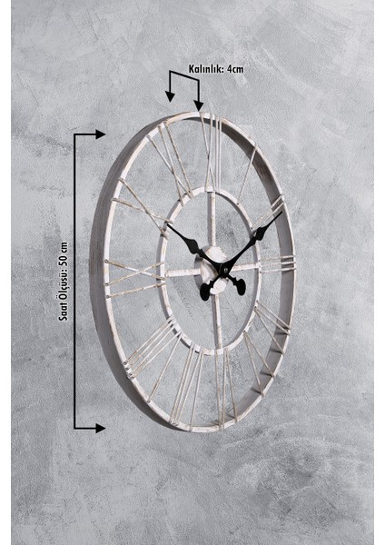 More Dizayn 50 cm Metal Duvar Saati