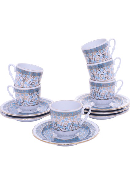 6 Kişilik 12 Parça Kahve Fincan Takımı Karton Kutulu ORNK07