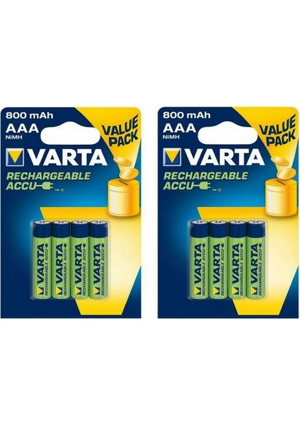 8 x 2100 Mah AA + 8 x 800 Mah AAA Şarjlı Pil