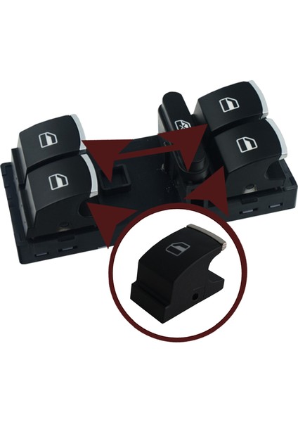 BDP994 Vw Golf Jetta 5 6 Passat B6 Tiguan Touran Polo İçin Cam Açma Düğme Kapağı 5ND959857 fırsatları