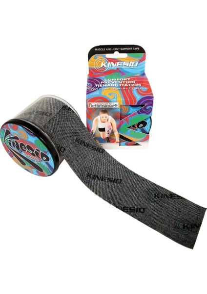 Kinesio Tape Tex Performance + 5 cm x 5 m Logolu Band Siyah