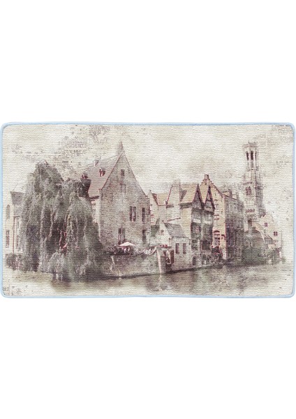 Kaymaz Deri Taban Banyo Paspas Takımı 50 x 60 cm - 60 x 100 cm