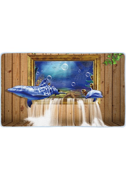 Kaymaz Deri Taban Banyo Paspas Takımı 50 x 60 cm - 60 x 100 cm