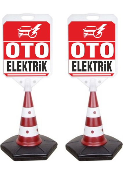 Oto Elektrik Temalı Reklam ve Uyarı Dubası 2'li