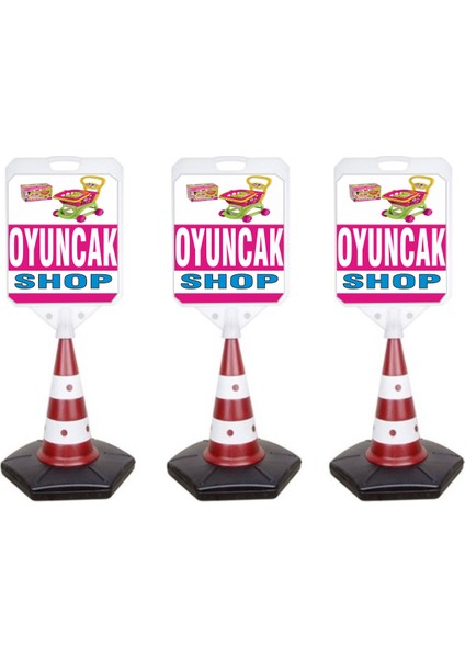 Oyuncak Shop Temalı Reklam ve Uyarı Dubası 3'lü