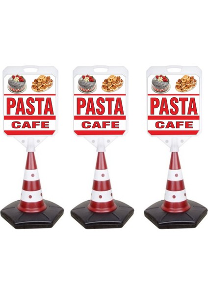 Pasta Cafe Temalı Reklam ve Uyarı Dubası 3'lü