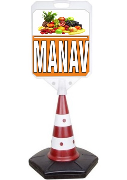 Manav Temalı Reklam ve Uyarı Dubası Tekli