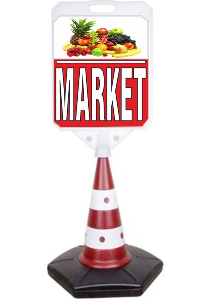 Market Temalı Reklam ve Uyarı Dubası Tekli